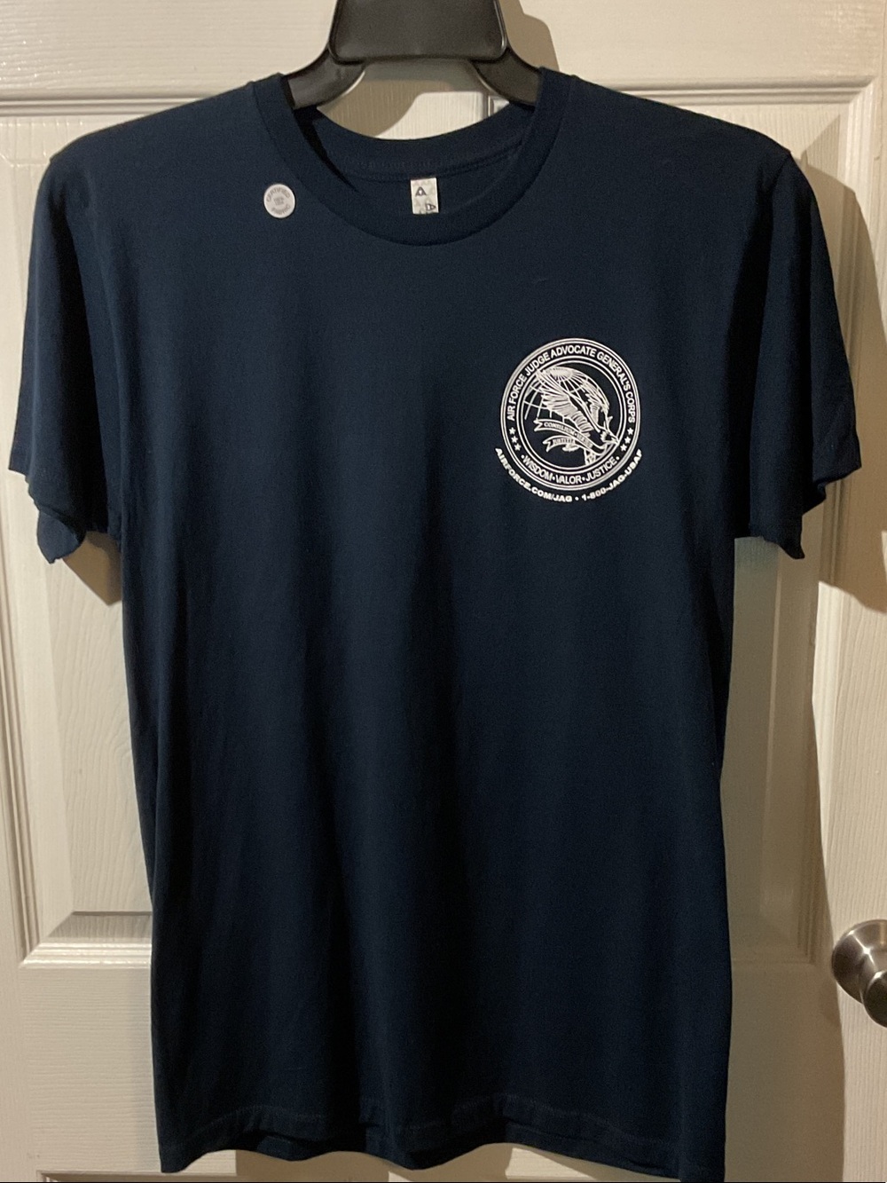 Air Force JAG Navy Short-Sleeve Logo T-Shirt with Backhit